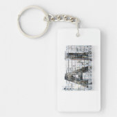 Industriële Lettervorm Architectuur Kunst Sleutelhanger (Voorkant)