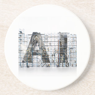 Industriële Lettervorm Architectuur Kunst Zandsteen Onderzetter