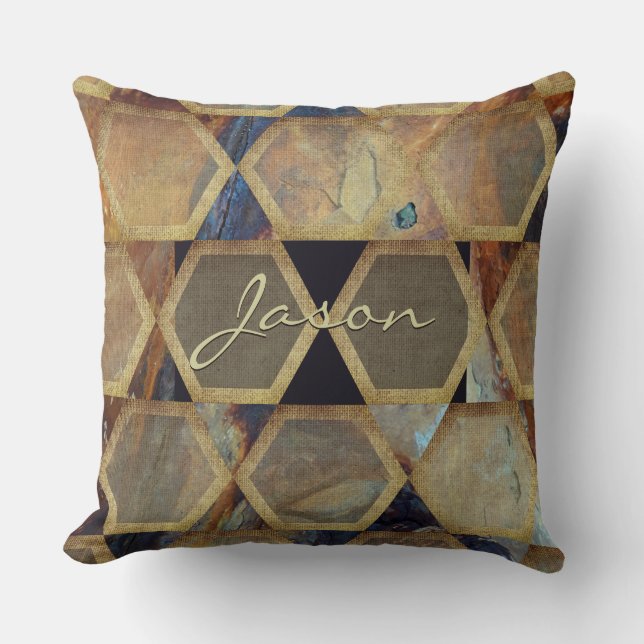 Industriële "loft"-stijl bruine bijen, esthetisch  kussen (Voorkant)