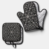 Industriële Mandala Ovenwant & Pannenlap Set (Voorkant / Achterkant)