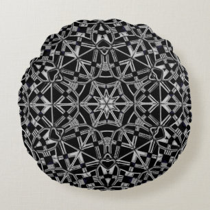 Industriële Mandala Rond Kussen