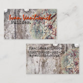 Industriële manuscript Weathered Stone Visitekaartje (Voorkant / Achterkant)