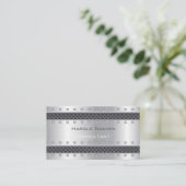 Industriële Mesh streep Metallic Roestvrij Staal Visitekaartje (Staand voorkant)