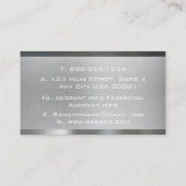 Industriële Mesh streep Metallic Roestvrij Staal Visitekaartje (Achterkant)