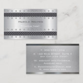 Industriële Mesh streep Metallic Roestvrij Staal Visitekaartje (Voorkant / Achterkant)
