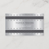 Industriële Mesh streep Metallic Roestvrij Staal Visitekaartje (Voorkant)
