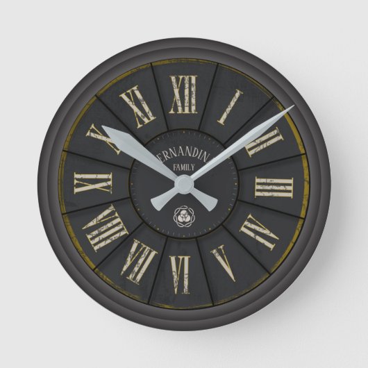 INDUSTRIËLE METAAL acrylwandklok Ronde Klok (Voorkant)