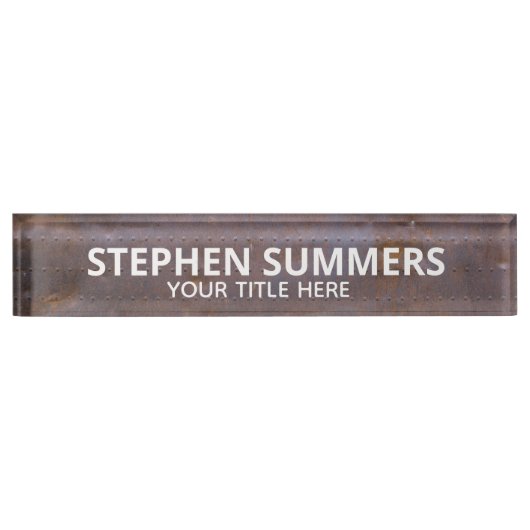 Industriële Metalen look Textuur Naambordje (Voorkant)
