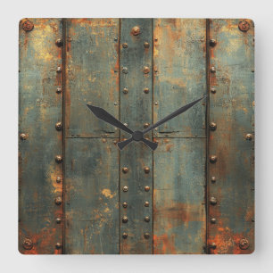 Industriële metalen wandklok