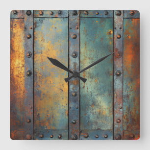 Industriële metalen wandklok
