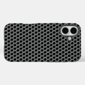 Industriële Metallic Zilveren Grille Polka stippen Case-Mate iPhone Case (Achterkant (horizontaal))