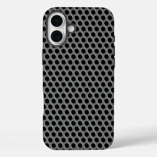 Industriële Metallic Zilveren Grille Polka stippen Case-Mate iPhone Case (Achterkant)