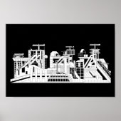 Industriële Metallurgische Combine Silhouet Poster (Voorkant)