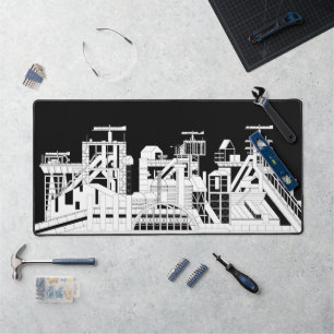 Industriële Metallurgische Combine Silhouette Bureaumat