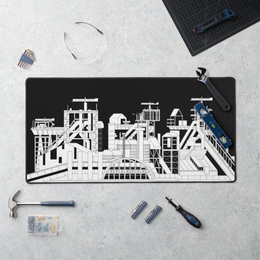 Industriële Metallurgische Combine Silhouette Bureaumat (Werkstation)
