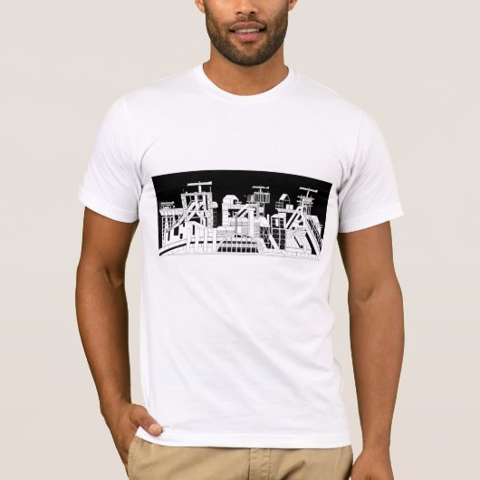 Industriële Metallurgische Combine Silhouette Here T-shirt (Voorkant)