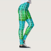 Industriële minimalistische kleuren Abstract groen Leggings (Rechts)