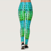 Industriële minimalistische kleuren Abstract groen Leggings (Achterkant)