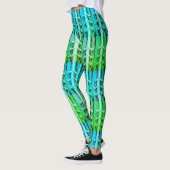 Industriële minimalistische kleuren Abstract groen Leggings (Links)