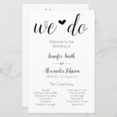 Industriële minimalistische we doen trouwprogramma (Voorkant / Achterkant)