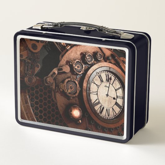  industriële monogrammen Metal Lunch Box (Achterkant)