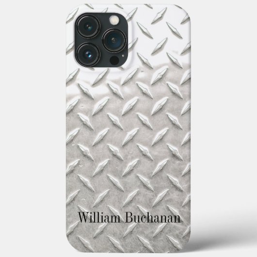 Industriële Nikkelstaal Diamant Bord Naam Case-Mate iPhone Case (Achterkant)