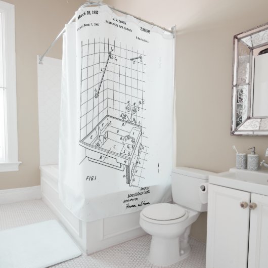 industriële octrooiafdruk douchegordijn (In situ)