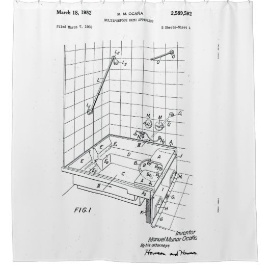 industriële octrooiafdruk douchegordijn (Voorkant)