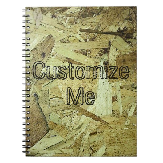 Industriële OSB Houtnerf DIY Naam Monogram Notitieboek (Voorkant)