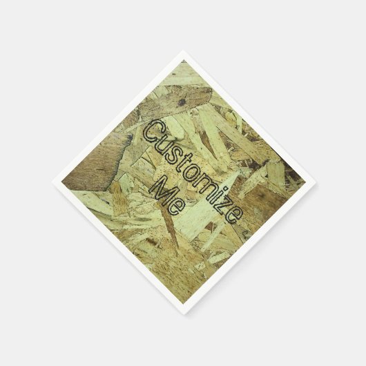 Industriële OSB Houtnerf DIY Naam Monogram Servet (Hoek)