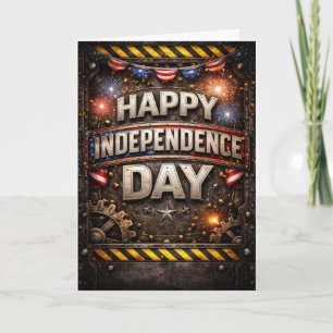 Industriële Patriottische Prettige Onafhankelijkhe Feestdagen Kaart