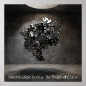 Industriële Puzzel Sphere: Abstract zwevend Sculpt Poster (Voorkant)