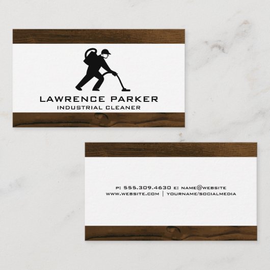 Industriële reiniger | Visitekaartje van houtsnipp (Voorkant / Achterkant)
