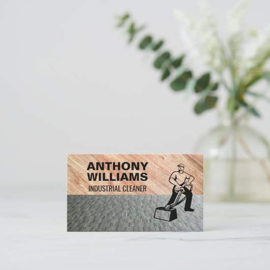 industriële reiniging | Tapijt en houten vloeren Visitekaartje (Staand voorkant)