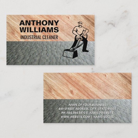industriële reiniging | Tapijt en houten vloeren Visitekaartje (Voorkant / Achterkant)