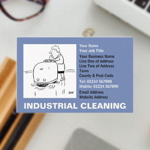 Industriële reinigingscartoon visitekaartje