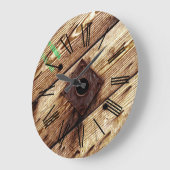 Industriële reustige houtStripes Grote Klok (Hoek)