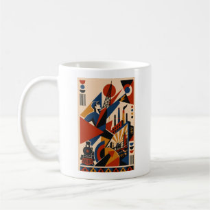 Industriële Revolutie – Geometrische Kunstmok Koffiemok