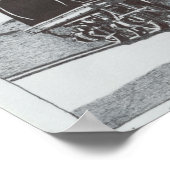 "Industriële revolutie" Inkttekening van locomotie Poster (Hoek)