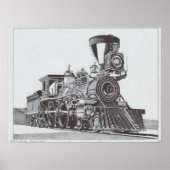 "Industriële revolutie" Inkttekening van locomotie Poster (Voorkant)
