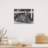 Industriële revolutie 's nachts poster (Keuken)