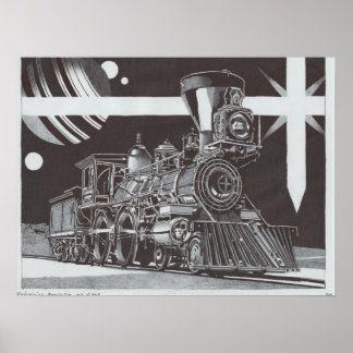 Industriële revolutie 's nachts poster