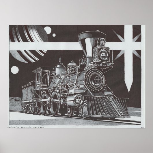 Industriële revolutie 's nachts poster (Voorkant)