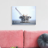Industriële Rig in de Golf Oceaan Kleur 11x14 Canvas Afdruk (Insitu (Woonkamer))