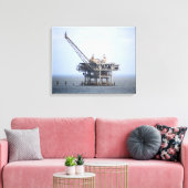 Industriële Rig in de Golf Oceaan Kleur 16x20 Canvas Afdruk (Insitu (Woonkamer))
