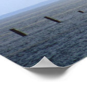 Industriële Rig in de Golf Oceaan Kleur 16x20 Poster (Hoek)