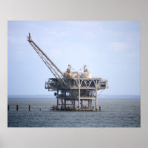 Industriële Rig in de Golf Oceaan Kleur 16x20