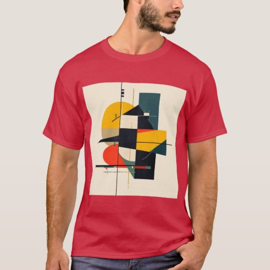 Industriële Ritme Abstracte Kunst T-shirt (Voorkant)