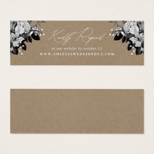 Industriële rustieke chique bloemenbruiloft websit mini visitekaartjes (Voorkant /achterkant)