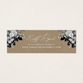 Industriële rustieke chique bloemenbruiloft websit mini visitekaartjes (Voorkant)